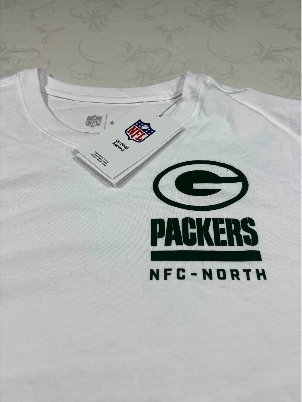 Nike Mens Green Bay Packers White Long Sleeve Dri-Fit Performance T-Shirt Large
